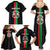 Personalized Burkina Faso Striped Family Matching Summer Maxi Dress and Hawaiian Shirt African Mud Cloth Pattern - Black - Wonder Print Shop