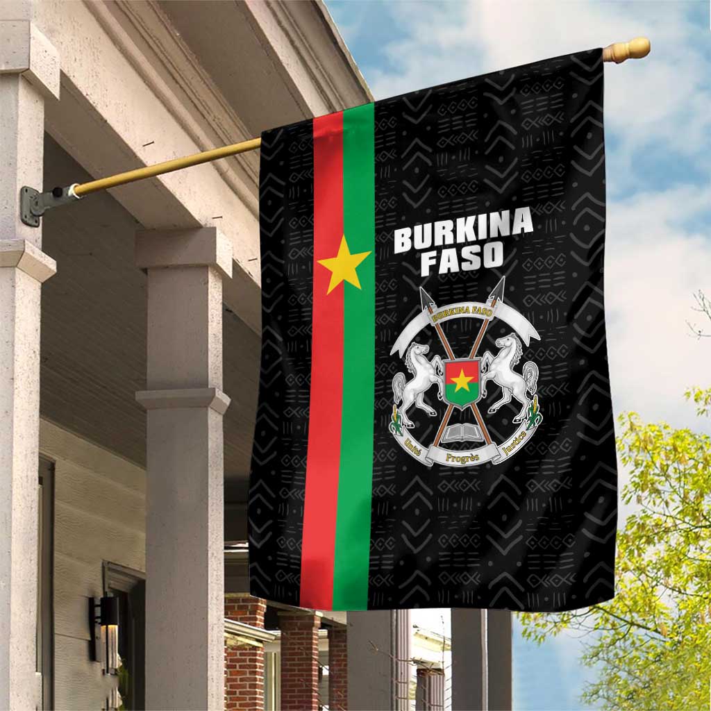 Burkina Faso Striped Garden Flag African Mud Cloth Pattern - Black - Wonder Print Shop