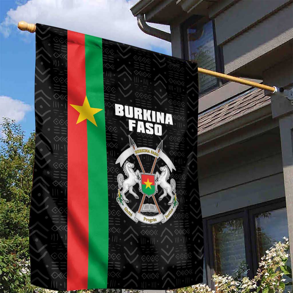Burkina Faso Striped Garden Flag African Mud Cloth Pattern - Black - Wonder Print Shop