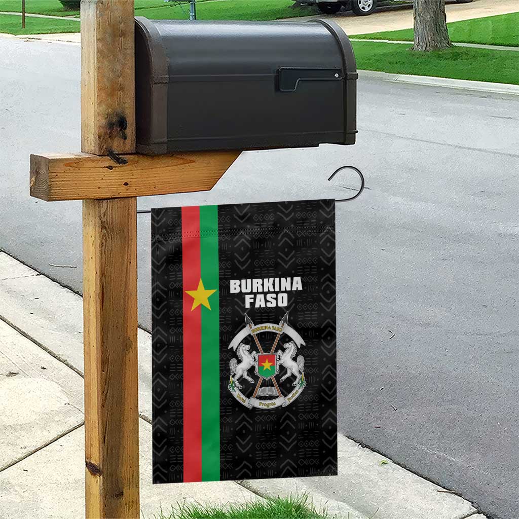 Burkina Faso Striped Garden Flag African Mud Cloth Pattern - Black - Wonder Print Shop