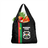 Burkina Faso Striped Grocery Bag African Mud Cloth Pattern - Black - Wonder Print Shop