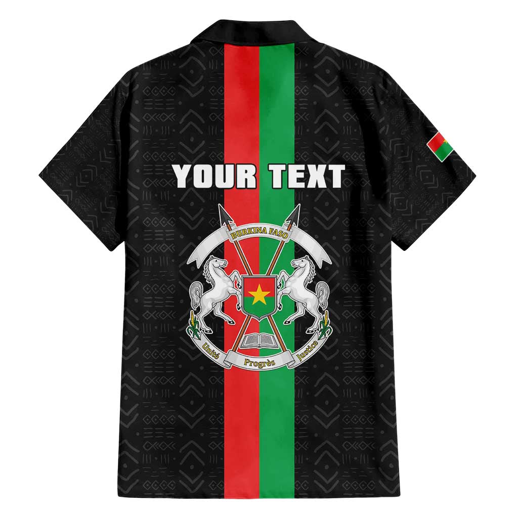 Personalized Burkina Faso Striped Hawaiian Shirt African Mud Cloth Pattern - Black - Wonder Print Shop