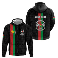 Personalized Burkina Faso Striped Hoodie African Mud Cloth Pattern - Black - Wonder Print Shop