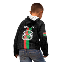 Personalized Burkina Faso Striped Kid Hoodie African Mud Cloth Pattern - Black - Wonder Print Shop
