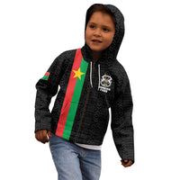 Personalized Burkina Faso Striped Kid Hoodie African Mud Cloth Pattern - Black - Wonder Print Shop