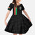 Personalized Burkina Faso Striped Kid Short Sleeve Dress African Mud Cloth Pattern - Black - Wonder Print Shop