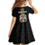 Personalized Burkina Faso Striped Kid Short Sleeve Dress African Mud Cloth Pattern - Black - Wonder Print Shop