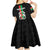 Personalized Burkina Faso Striped Kid Short Sleeve Dress African Mud Cloth Pattern - Black - Wonder Print Shop