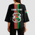 Personalized Burkina Faso Striped Kimono Sleeve Blouse African Mud Cloth Pattern - Black - Wonder Print Shop