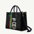 Burkina Faso Striped Leather Bag African Mud Cloth Pattern - Black - Wonder Print Shop