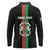 Personalized Burkina Faso Striped Long Sleeve Polo Shirt African Mud Cloth Pattern - Black - Wonder Print Shop