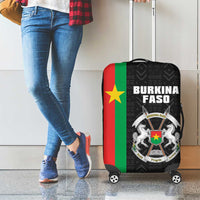 Burkina Faso Striped Luggage Cover African Mud Cloth Pattern - Black - Wonder Print Shop