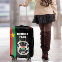 Burkina Faso Striped Luggage Cover African Mud Cloth Pattern - Black - Wonder Print Shop