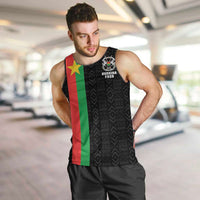 Personalized Burkina Faso Striped Men Tank Top African Mud Cloth Pattern - Black - Wonder Print Shop