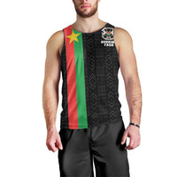 Personalized Burkina Faso Striped Men Tank Top African Mud Cloth Pattern - Black - Wonder Print Shop