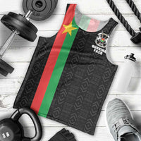 Personalized Burkina Faso Striped Men Tank Top African Mud Cloth Pattern - Black - Wonder Print Shop