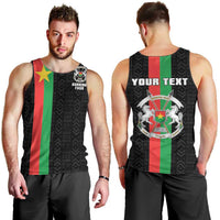 Personalized Burkina Faso Striped Men Tank Top African Mud Cloth Pattern - Black - Wonder Print Shop