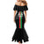 Personalized Burkina Faso Striped Mermaid Dress African Mud Cloth Pattern - Black - Wonder Print Shop