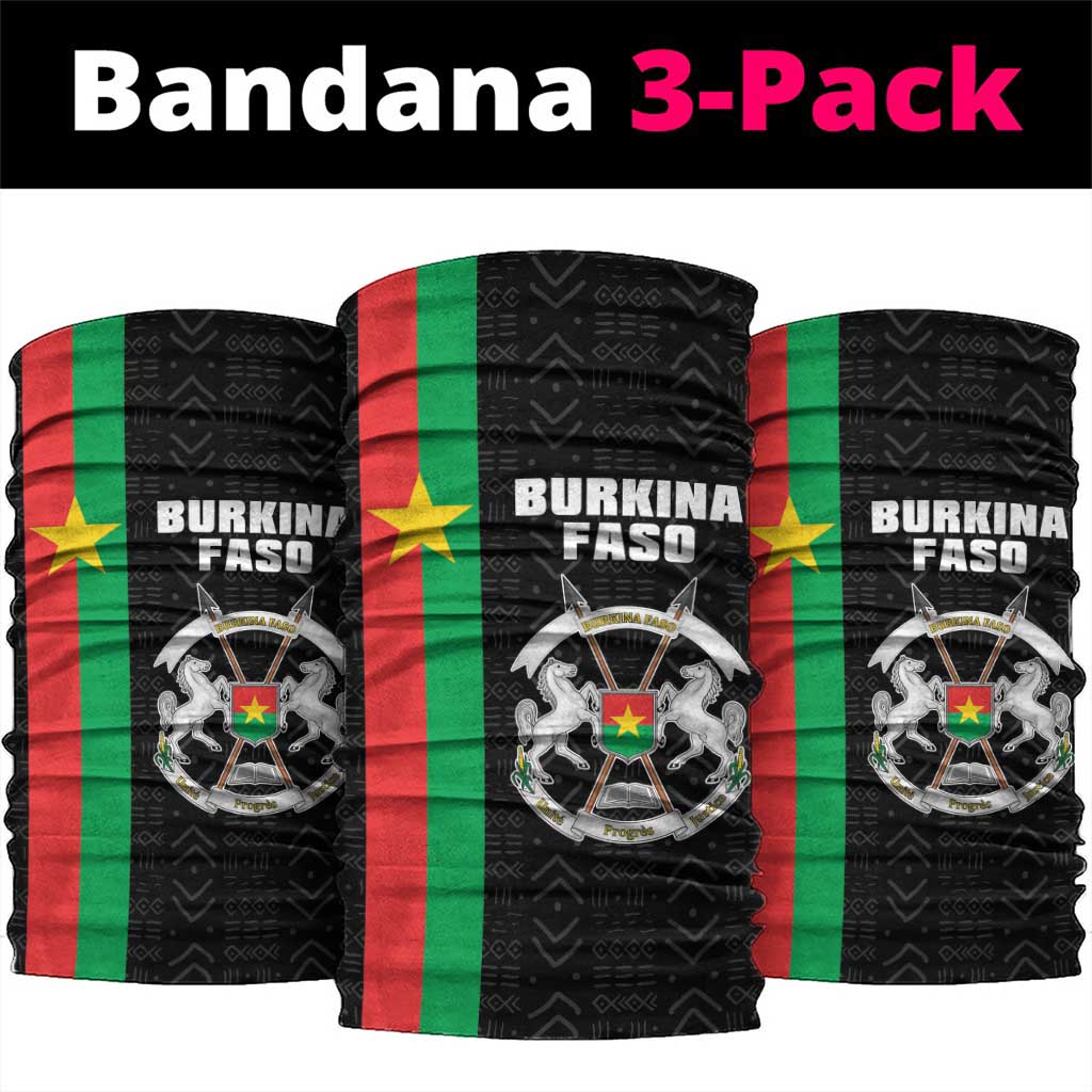 Burkina Faso Striped Neck Gaiter African Mud Cloth Pattern - Black - Wonder Print Shop