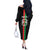 Personalized Burkina Faso Striped Off The Shoulder Long Sleeve Dress African Mud Cloth Pattern - Black - Wonder Print Shop