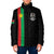 Personalized Burkina Faso Striped Padded Jacket African Mud Cloth Pattern - Black - Wonder Print Shop