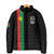 Personalized Burkina Faso Striped Padded Jacket African Mud Cloth Pattern - Black - Wonder Print Shop