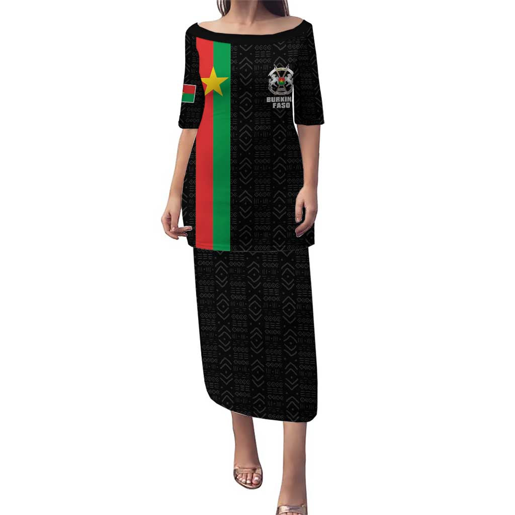 Personalized Burkina Faso Striped Puletasi African Mud Cloth Pattern - Black - Wonder Print Shop