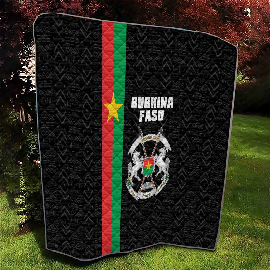 Burkina Faso Striped Quilt African Mud Cloth Pattern - Black - Wonder Print Shop