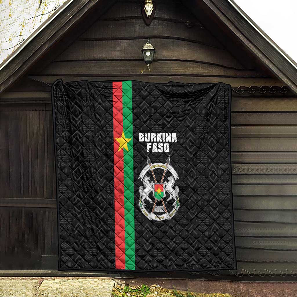 Burkina Faso Striped Quilt African Mud Cloth Pattern - Black - Wonder Print Shop