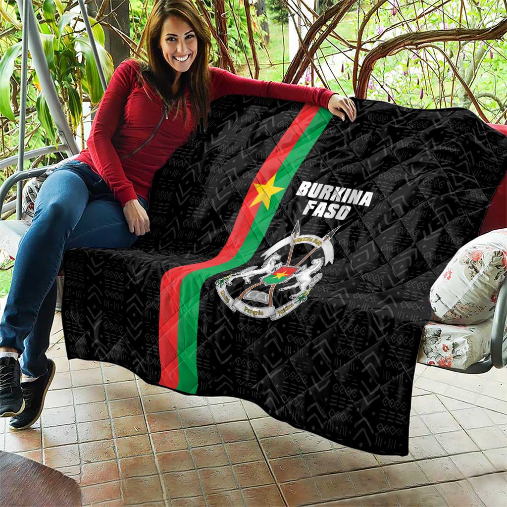 Burkina Faso Striped Quilt African Mud Cloth Pattern - Black - Wonder Print Shop