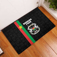 Burkina Faso Striped Rubber Doormat African Mud Cloth Pattern - Black - Wonder Print Shop