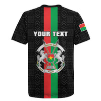 Personalized Burkina Faso Striped Rugby Jersey African Mud Cloth Pattern - Black - Wonder Print Shop