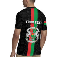 Personalized Burkina Faso Striped Rugby Jersey African Mud Cloth Pattern - Black - Wonder Print Shop