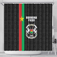 Burkina Faso Striped Shower Curtain African Mud Cloth Pattern - Black - Wonder Print Shop