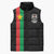 Personalized Burkina Faso Striped Sleeveless Puffer Jacket African Mud Cloth Pattern - Black - Wonder Print Shop
