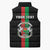 Personalized Burkina Faso Striped Sleeveless Puffer Jacket African Mud Cloth Pattern - Black - Wonder Print Shop