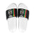 Burkina Faso Striped Slide Sandals African Mud Cloth Pattern - Black - Wonder Print Shop