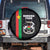 Burkina Faso Striped Spare Tire Cover African Mud Cloth Pattern - Black - Wonder Print Shop