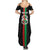 Personalized Burkina Faso Striped Summer Maxi Dress African Mud Cloth Pattern - Black - Wonder Print Shop