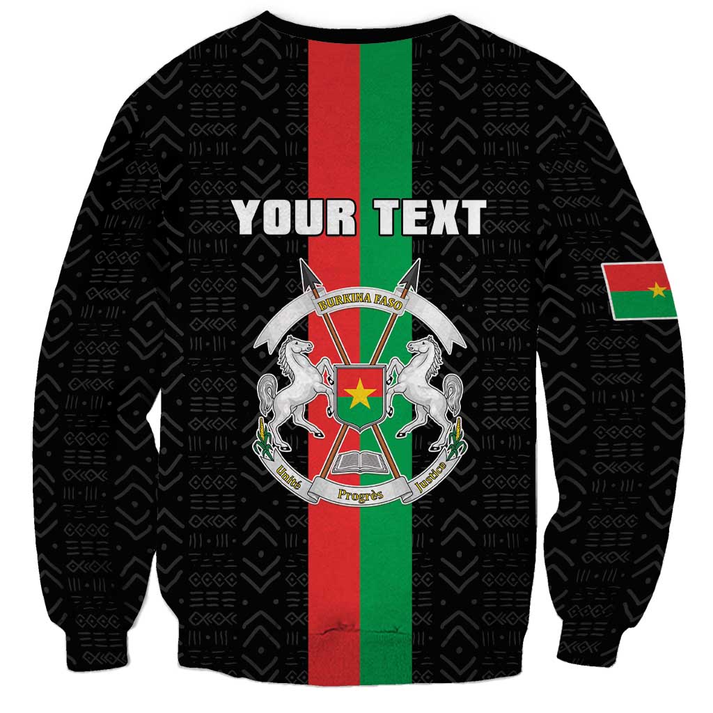 Personalized Burkina Faso Striped Sweatshirt African Mud Cloth Pattern - Black - Wonder Print Shop