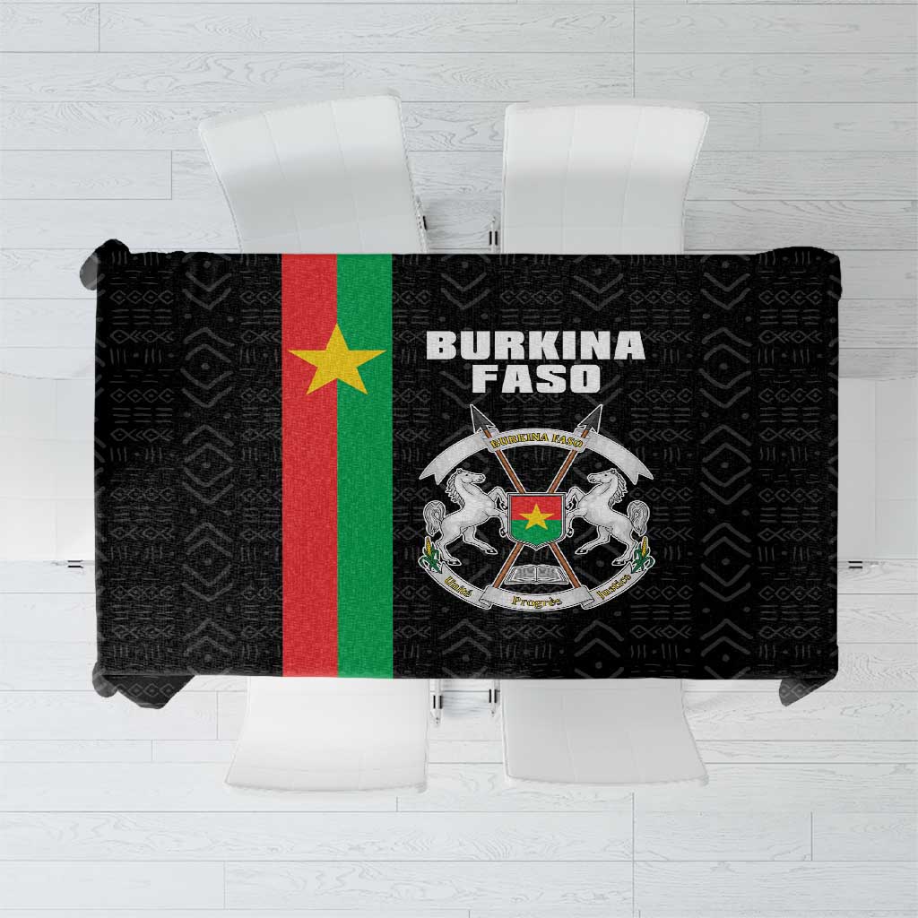 Burkina Faso Striped Tablecloth African Mud Cloth Pattern - Black - Wonder Print Shop