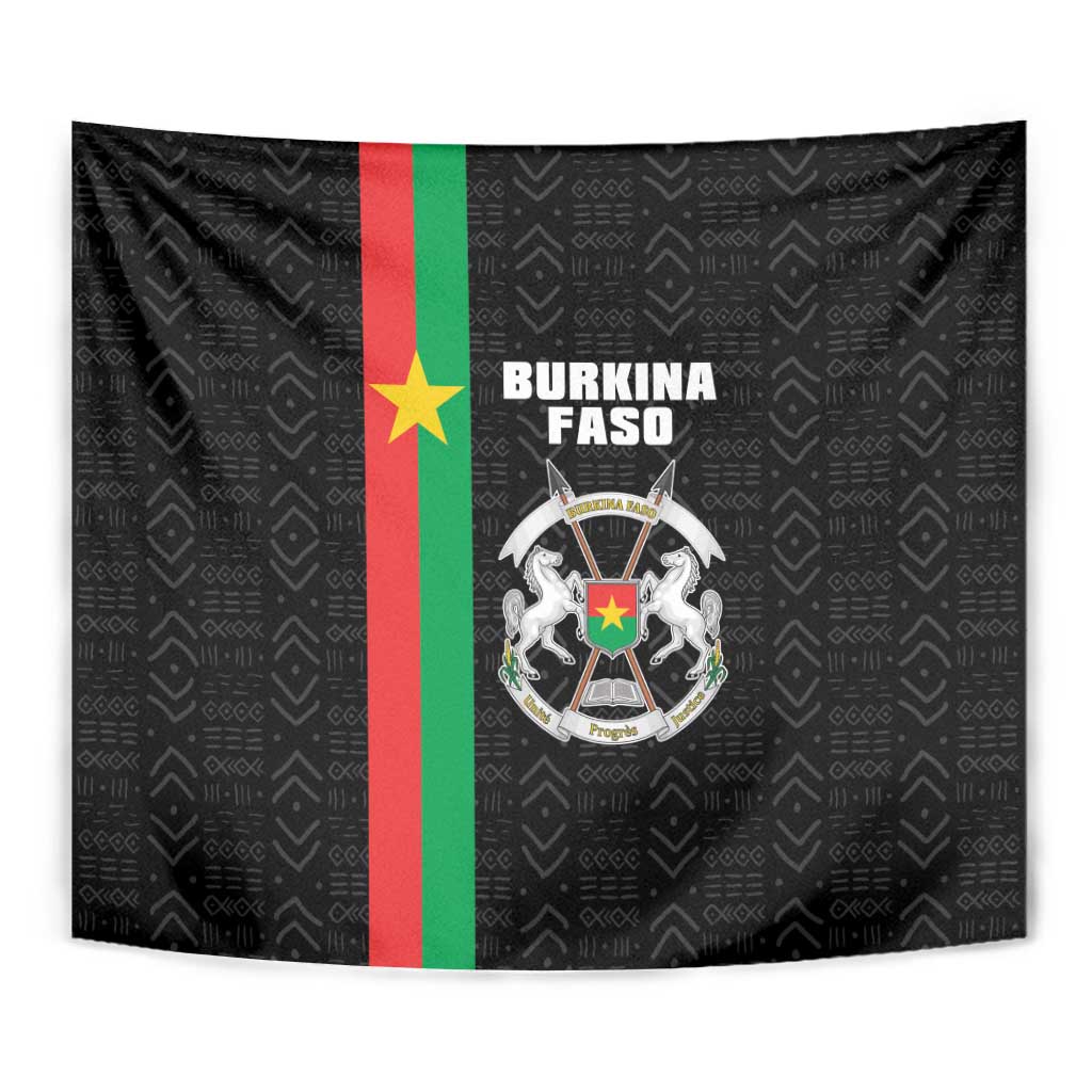 Burkina Faso Striped Tapestry African Mud Cloth Pattern - Black - Wonder Print Shop