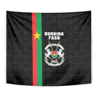 Burkina Faso Striped Tapestry African Mud Cloth Pattern - Black - Wonder Print Shop