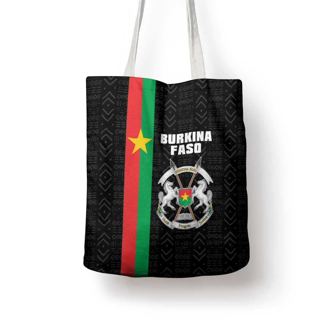 Burkina Faso Striped Tote Bag African Mud Cloth Pattern - Black - Wonder Print Shop