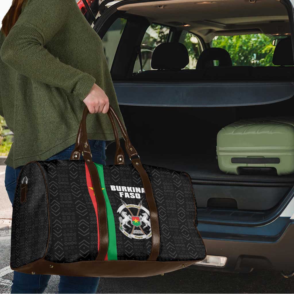 Burkina Faso Striped Travel Bag African Mud Cloth Pattern - Black - Wonder Print Shop
