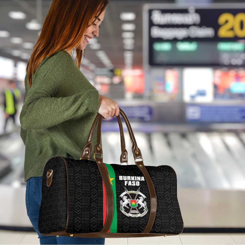 Burkina Faso Striped Travel Bag African Mud Cloth Pattern - Black - Wonder Print Shop