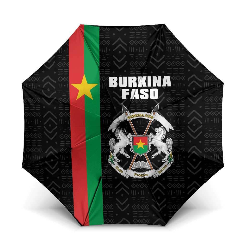 Burkina Faso Striped Umbrella African Mud Cloth Pattern - Black - Wonder Print Shop