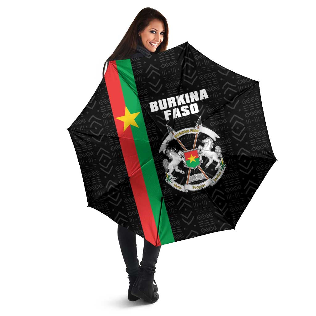 Burkina Faso Striped Umbrella African Mud Cloth Pattern - Black - Wonder Print Shop