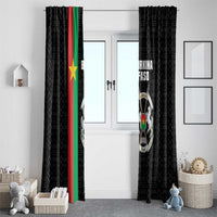Burkina Faso Striped Window Curtain African Mud Cloth Pattern - Black - Wonder Print Shop