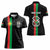 Personalized Burkina Faso Striped Women Polo Shirt African Mud Cloth Pattern - Black - Wonder Print Shop